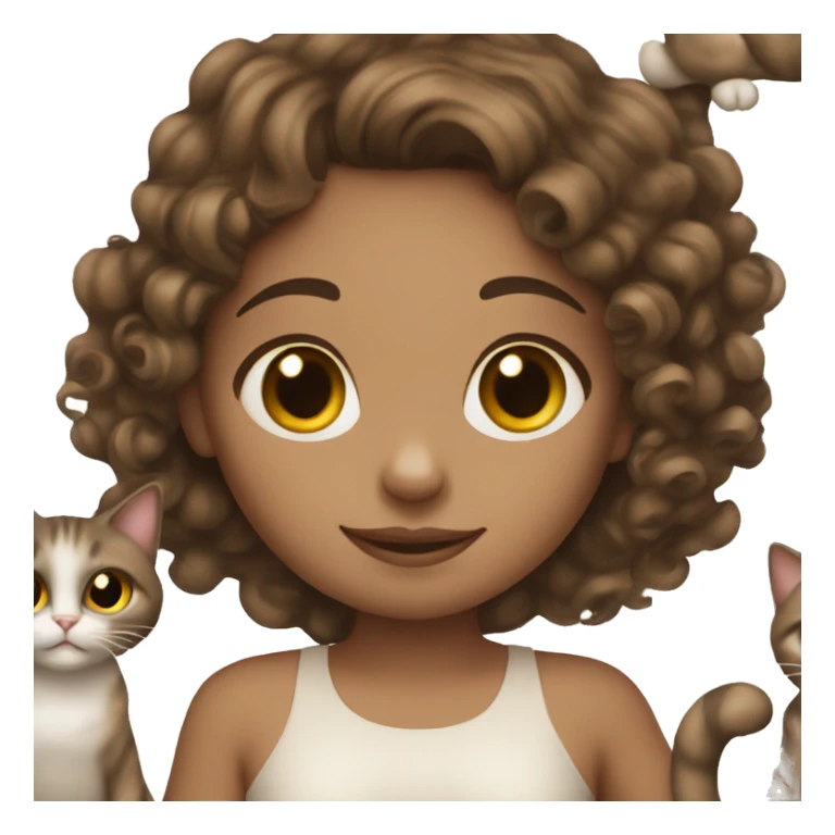 curly brunette Girl holding Siamese cat sticker