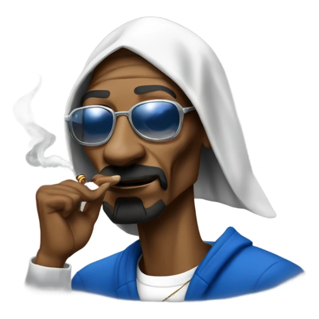 Snoop dogg in a crip outfit smoking cigar sticker
