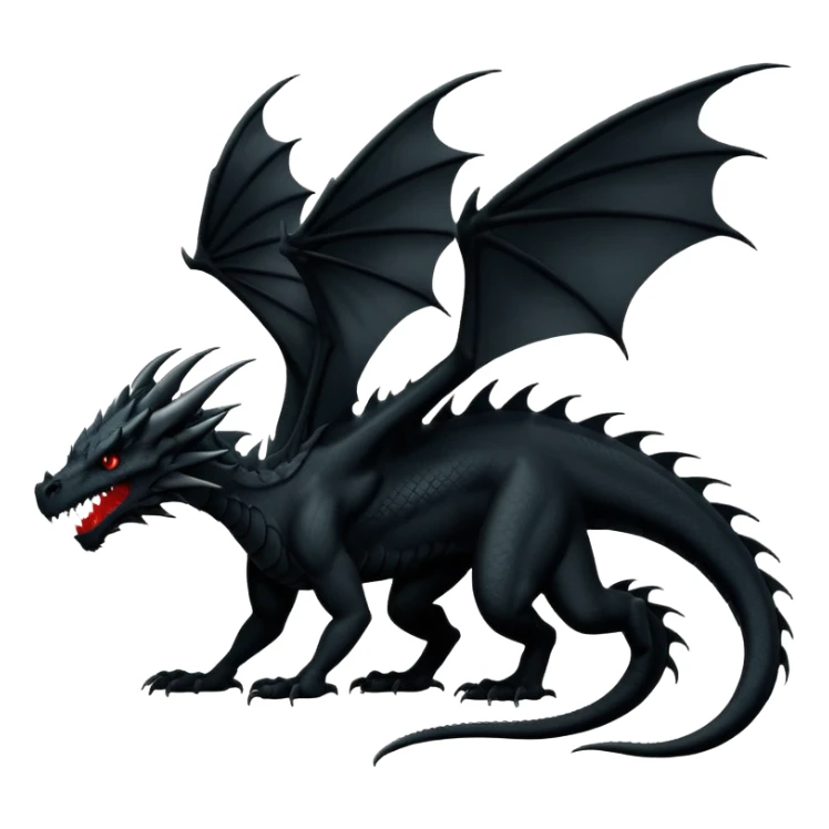 
Black silhouette of a dragon sticker