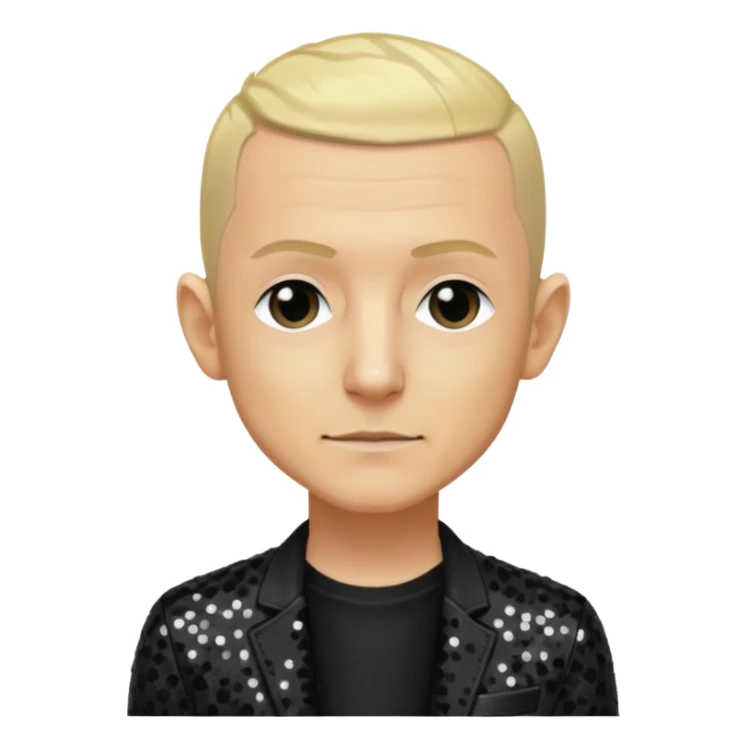 Chester Bennington from Linkin Park with blonde hair, black sequin outfit sticker