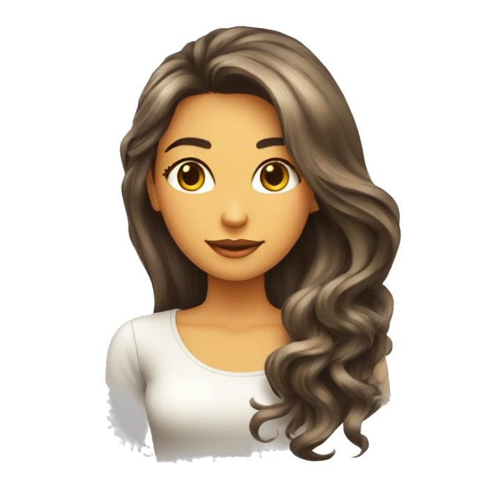 mujer pelo largo color miel y mechas rubias sticker