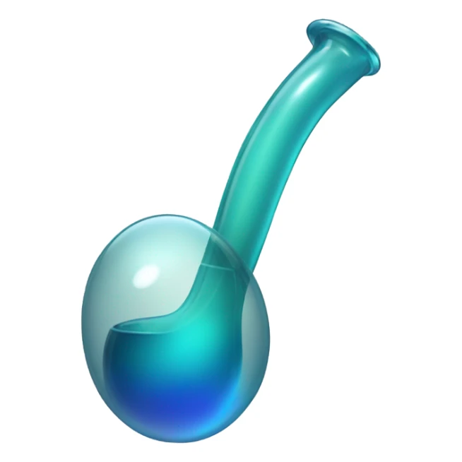 Glass stemmed pipe with a glass blown bubble on the end of the stem sticker