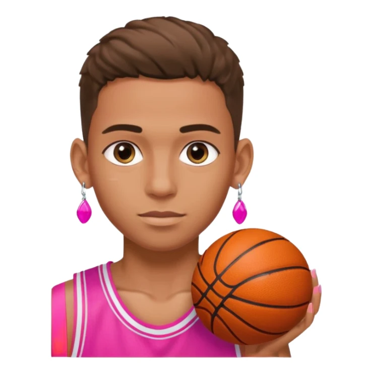 Boy Zesty basketball player with pink nails and earrings sticker