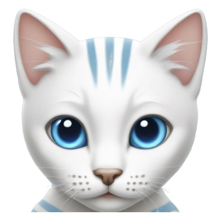 White cat with stripes and blue eyes sticker
