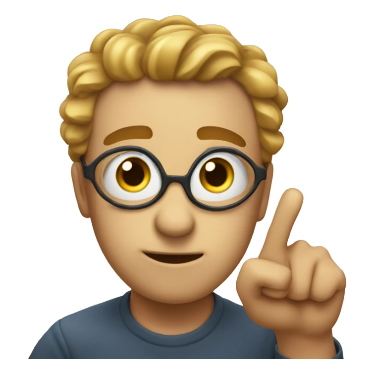 emoji holding up an index finger like he's saying I'll be rigjht back sticker