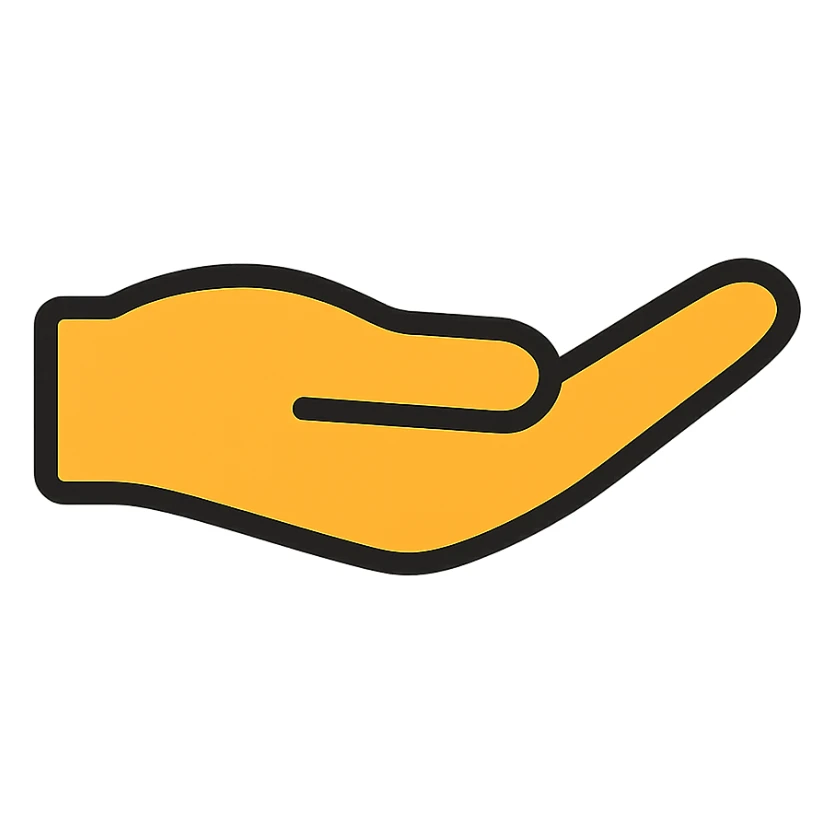 palm up hand sticker