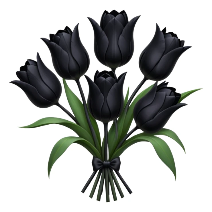 goth tulip bouquet, black tulips, spiderweb details sticker