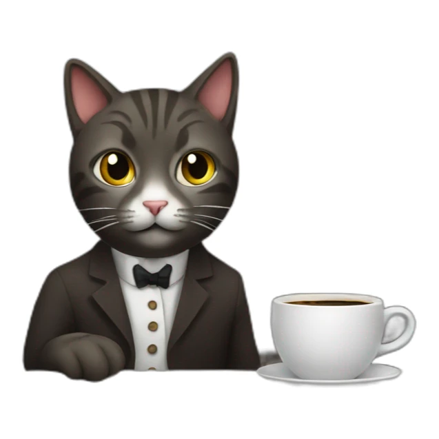 Barista Cat in Coffee Shop sticker