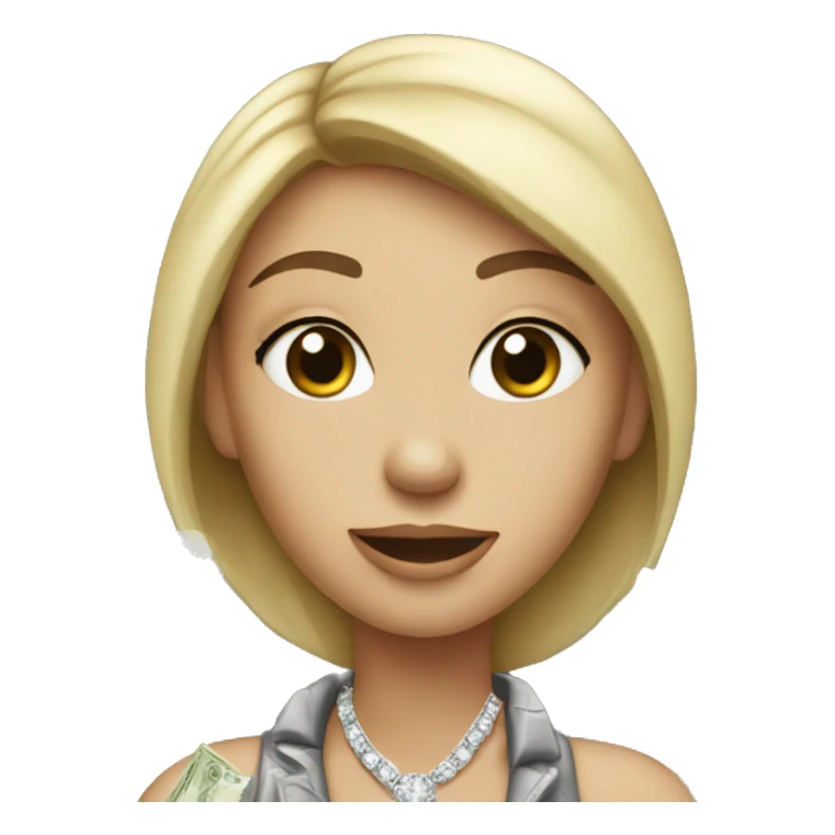 Woman loving money and diamonds sticker