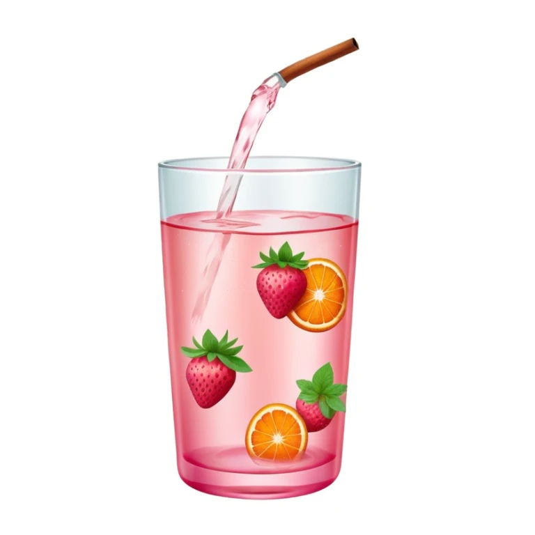 strawberry mint water next to cinnamon and orange water sticker