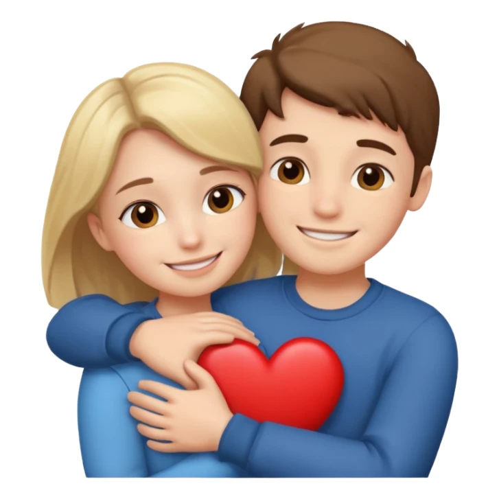 Boy and girl hugging each other in love sticker