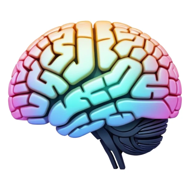 glowing futuristic brain with circuit patterns, radiating intelligence and innovation sticker