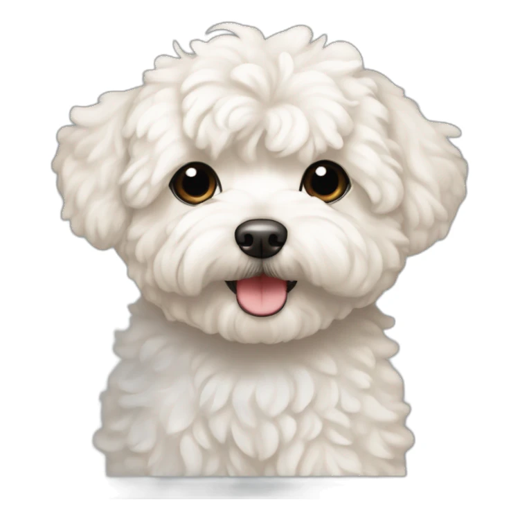 maltipoo with cream shade on top and white on chest and with a white streak on center of the head at top sticker