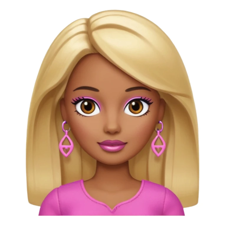 Brown skin blonde hair barbie with black eye  sticker