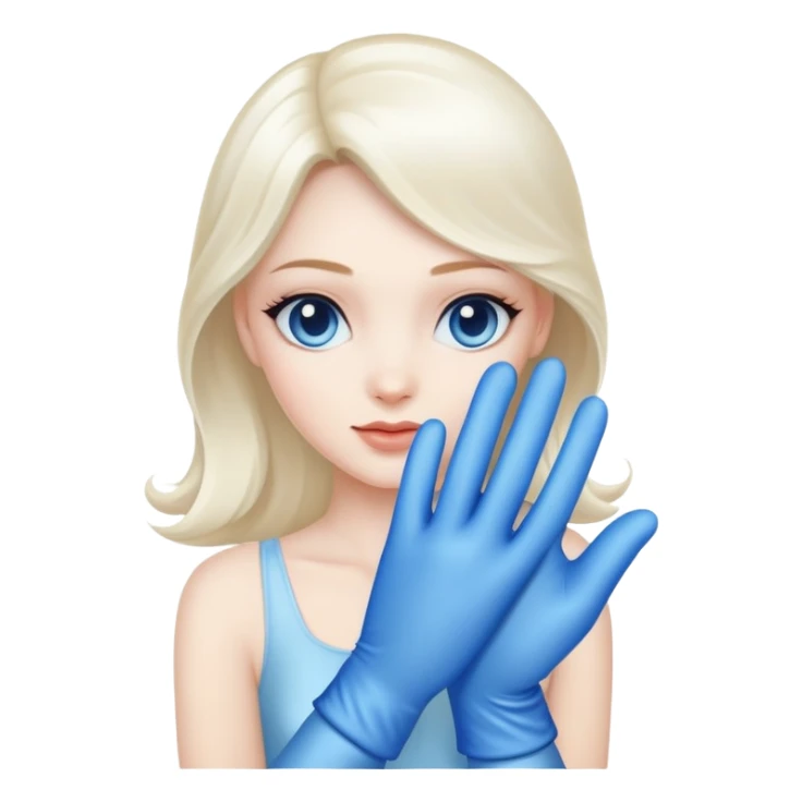 silk fingers in a blue glove sticker