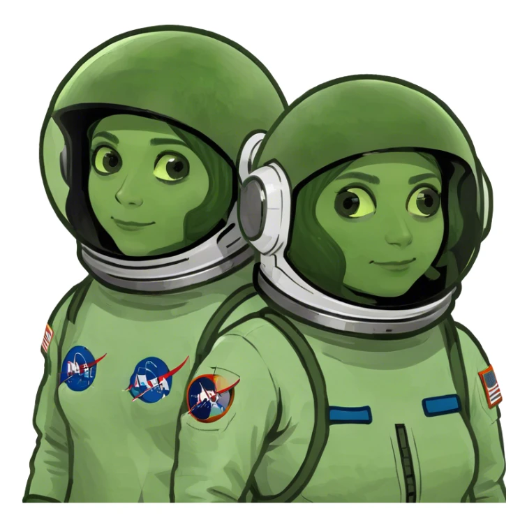 Asian Astronaut man and woman  sticker