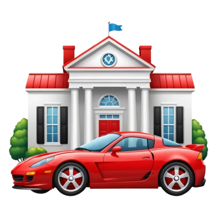 car sport in front of a house sticker