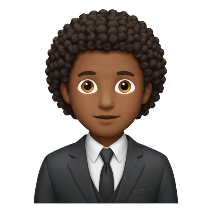 curly-haired black man in a suit sticker