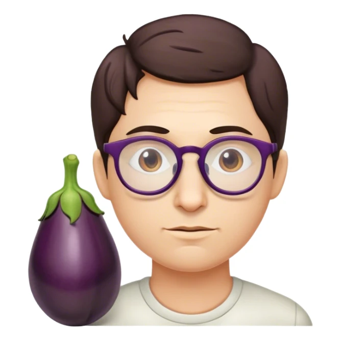 Eggplant that has veins and is Harry at the base sticker