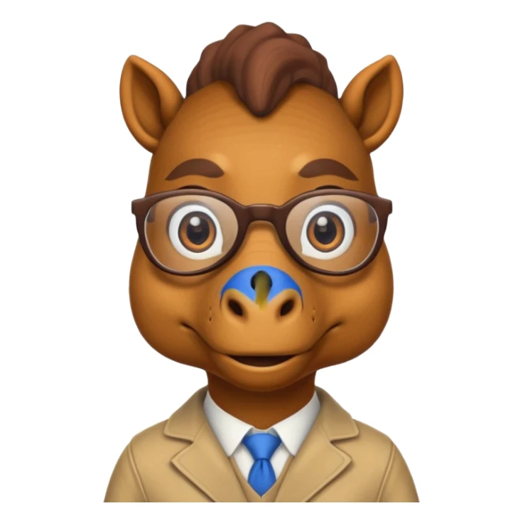 Dinosaur with glass on in a horse sticker