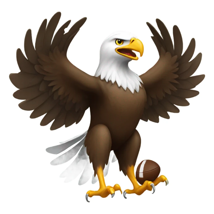 eagle kicking a football sticker