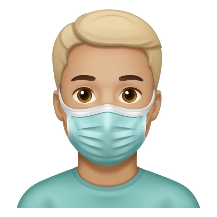 man, face mask sticker