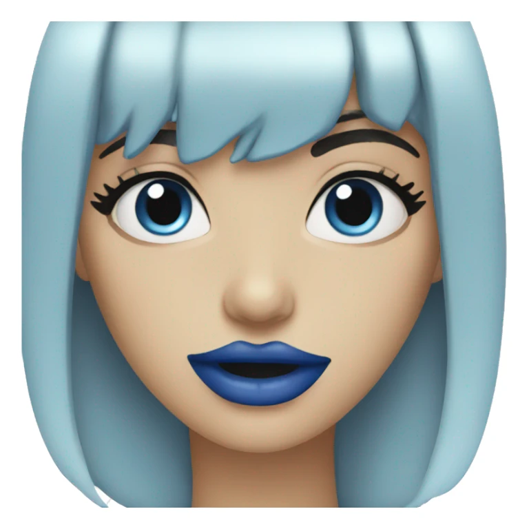 blue lipstick sticker