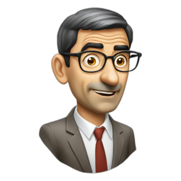 Mister Bean innovation consultant no tie wearing glasses sticker