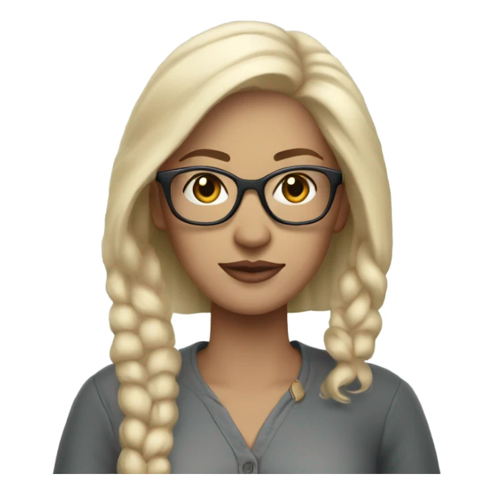a white woman, basic style with simple, natural hair and minimal makeup, with glasses and macbook, and accessorizes with a watch , reflecting modern practicality. sticker