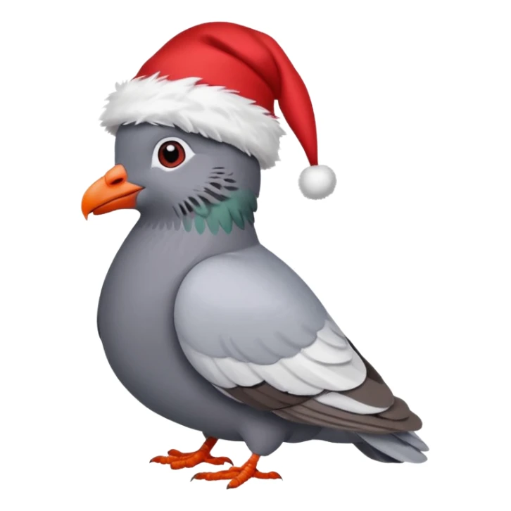 Pigeon in New York City wearing a Christmas hat  sticker
