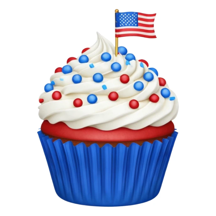 4th of july cupcake flag sticker