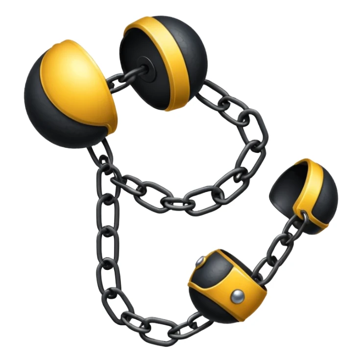 ball and chain with ankle cuff sleek black sticker