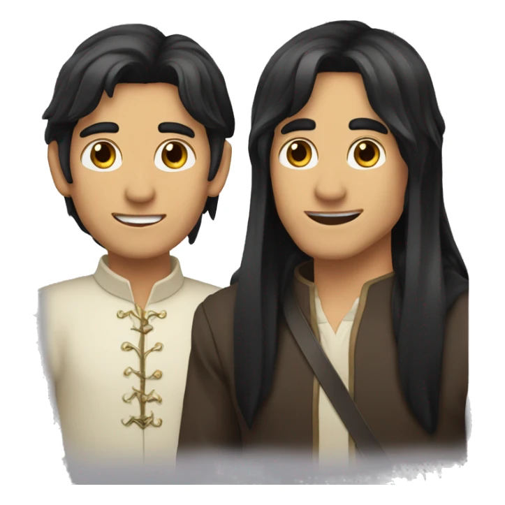 1Man 1male 1boy with long_elf_ears and black colored hair sticker