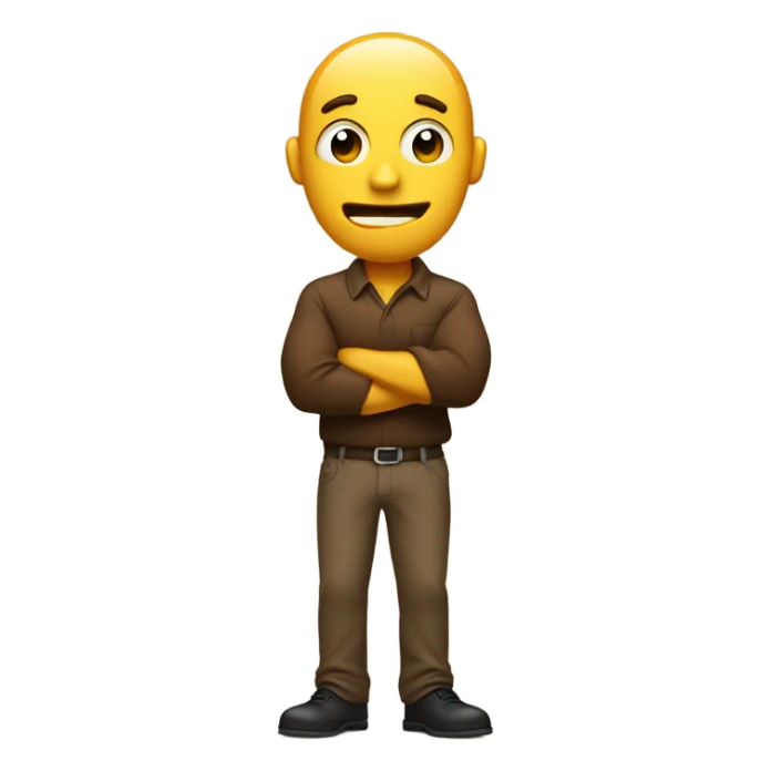 Man Defending a piece of poop emoji sticker