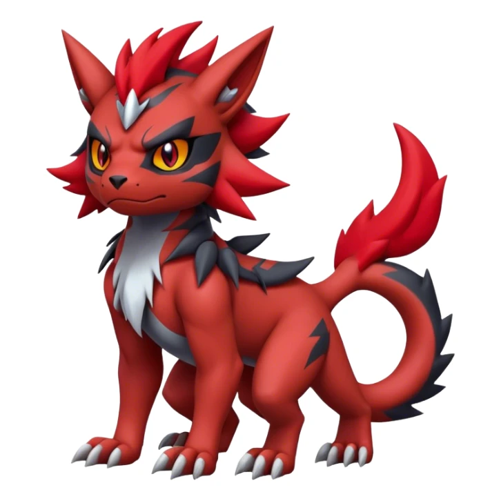 Edgy Cool Beautiful Guilmon-Litten-Zoroark, full body sticker