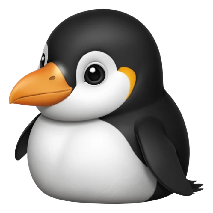 penguin side slightly side ways eyes facing forward suspiciously and funny sticker