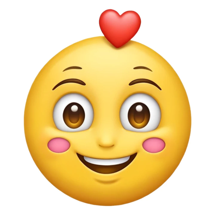 Happy emoji with 1 heart eye sticker