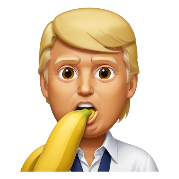 donald trump eating a banana mushroom skin tone sticker