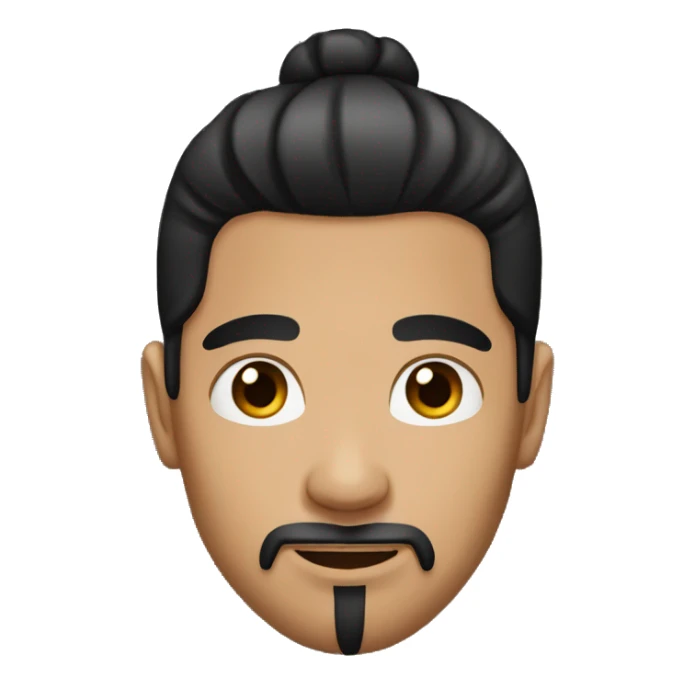man with black hair man bun and beard and dark eyes sticker