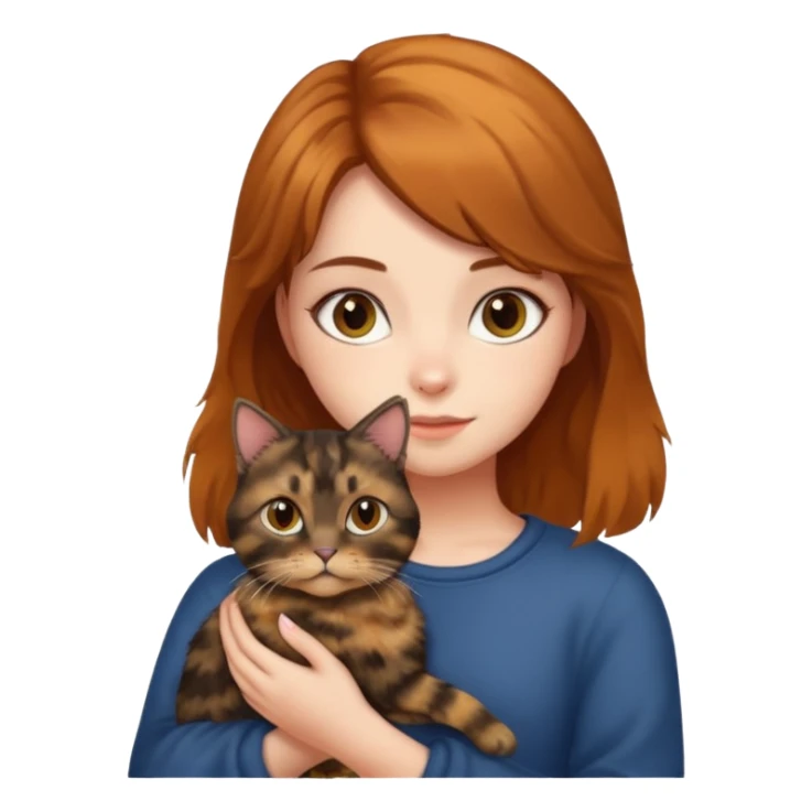 Girl holding a tortie cat sticker