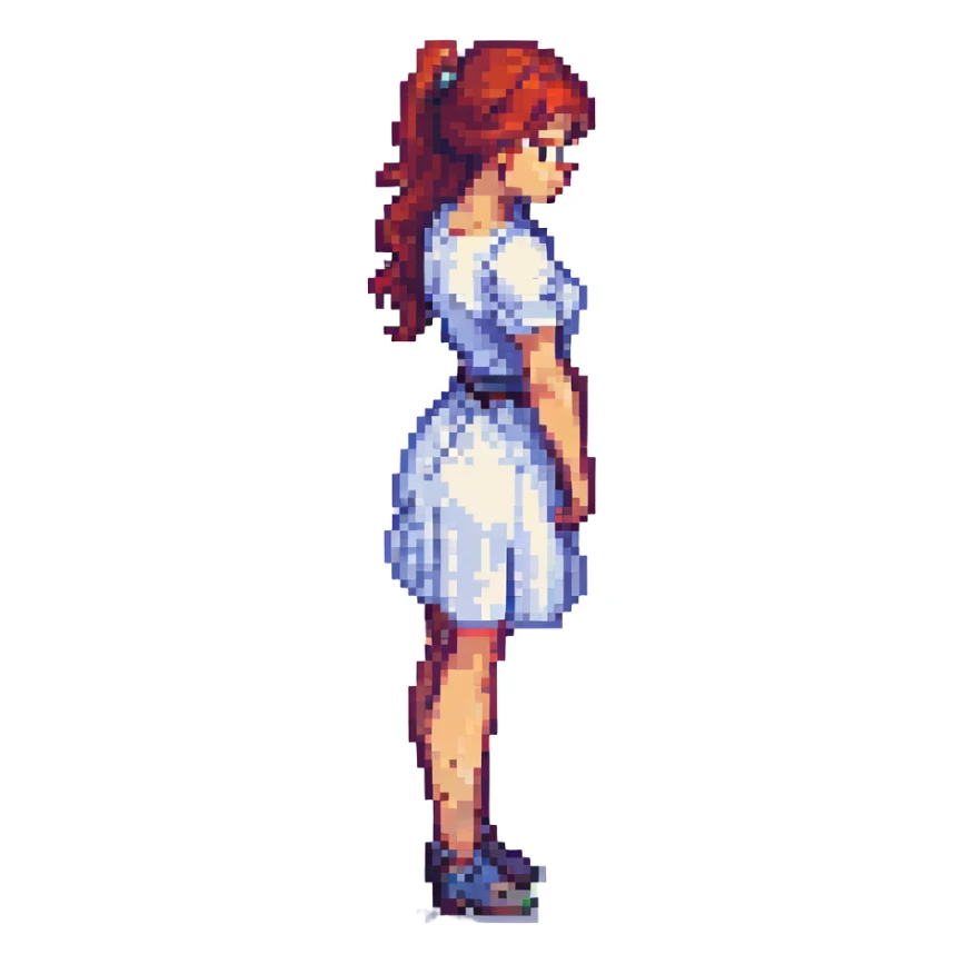 bending woman, pixel art style sticker