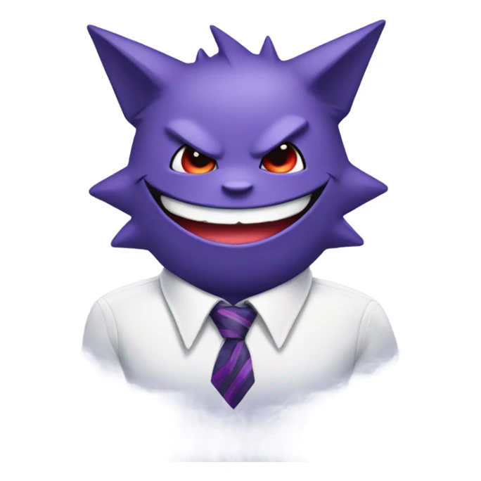 Cute Pokemon gengar wearing a tie sticker