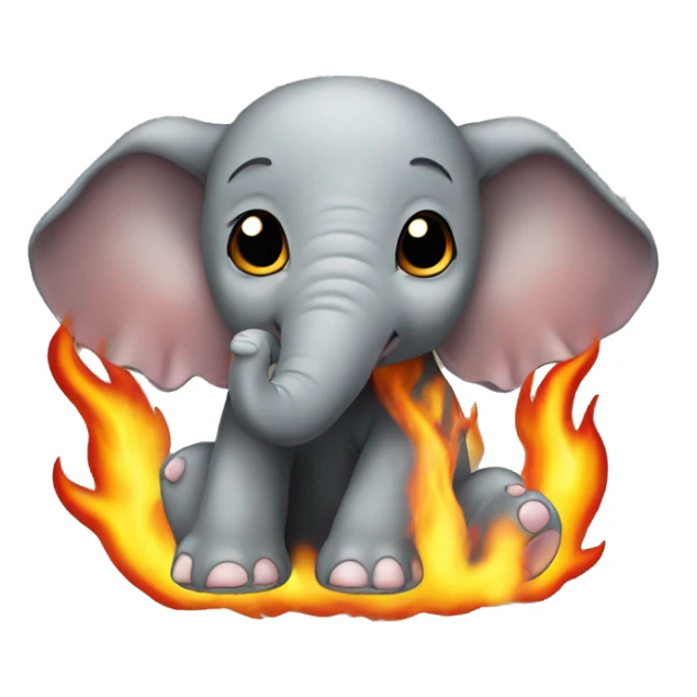 flaming baby elephant with no eyes sticker