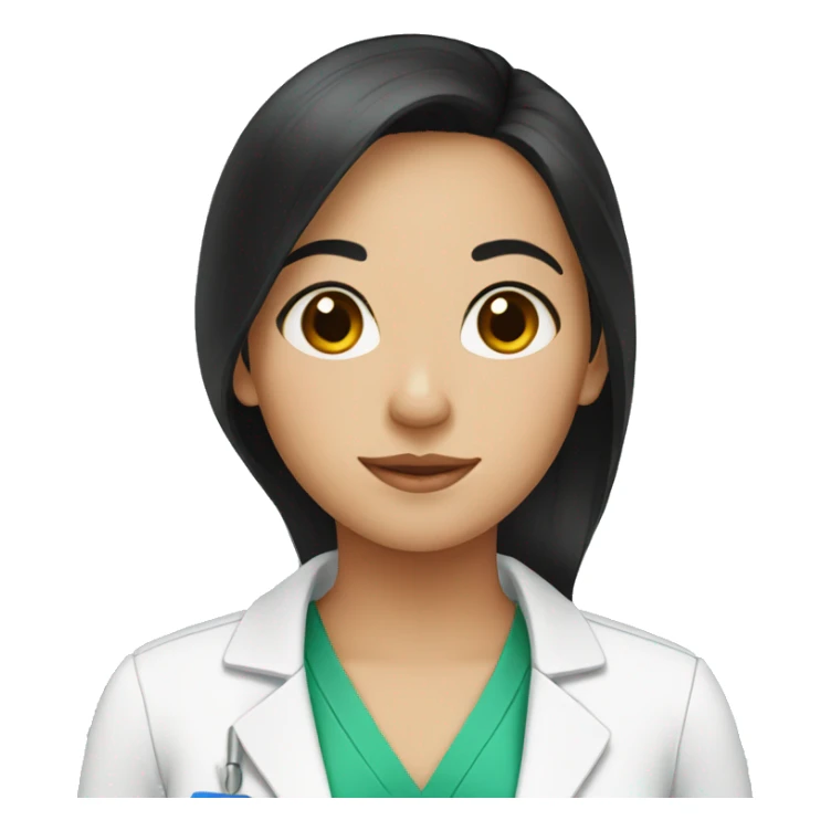 girl pharmacist with black hair sticker