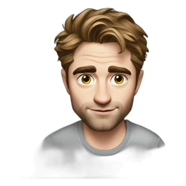 robert-pattinson cartoon wearing shirt sticker