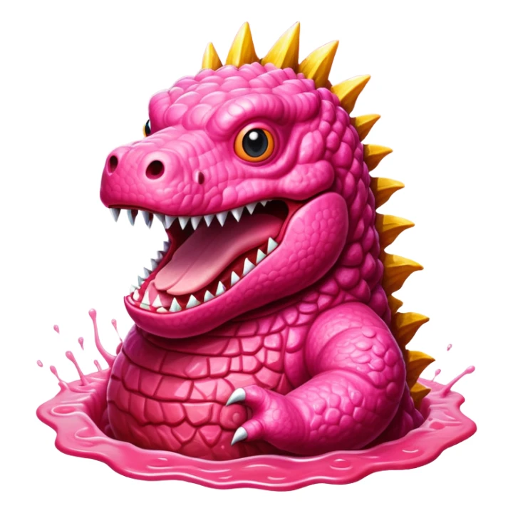  pink SPAM meat godzilla slop art sticker