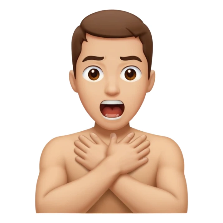 A person arms crossed around neck screaming  sticker