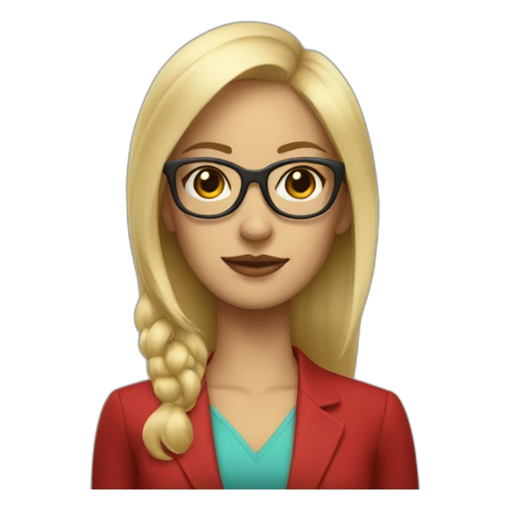 Boss girl with blonde hair and red glasses  sticker