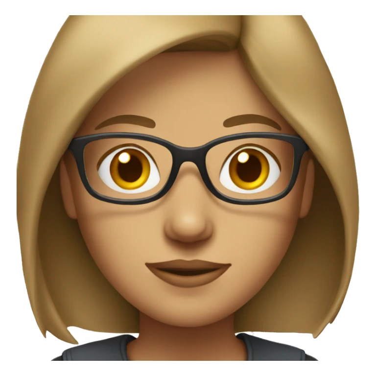 Cute woman, light brown hair, glasses sticker