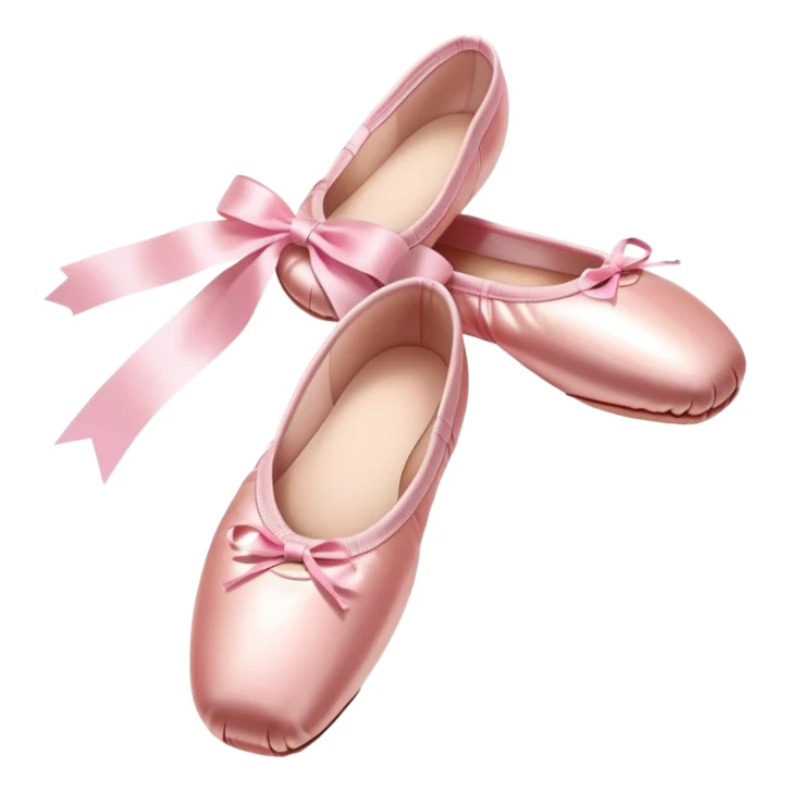 glossy pink ballet pointe shoes with satin ribbons, simple clean style sticker